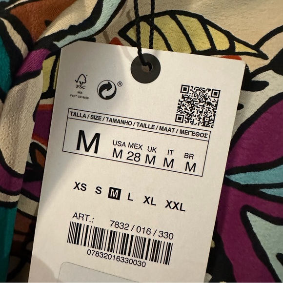 Zara Printed Midi Dress Size Medium - Picture 11 of 11